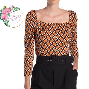 SWEET RAIN Retro Geo Button Front Top Size XL